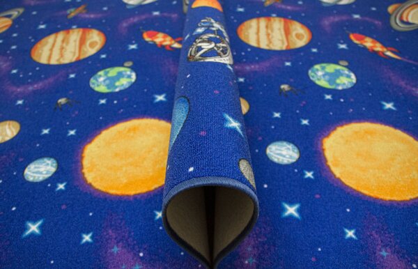 Dětský metážový koberec Galaxy planety, rakety