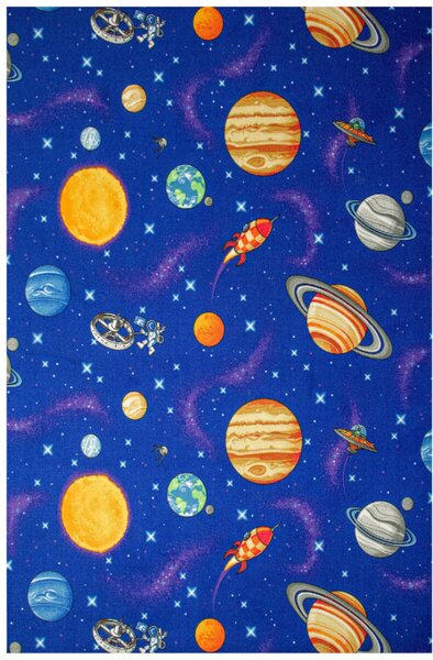 Dětský metážový koberec Galaxy planety, rakety