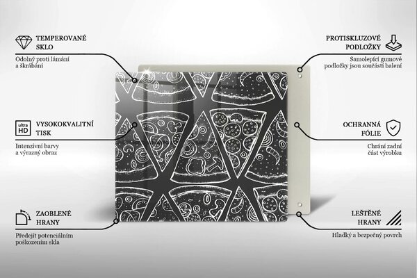 Sklo za varnou desku Pizza ilustrace