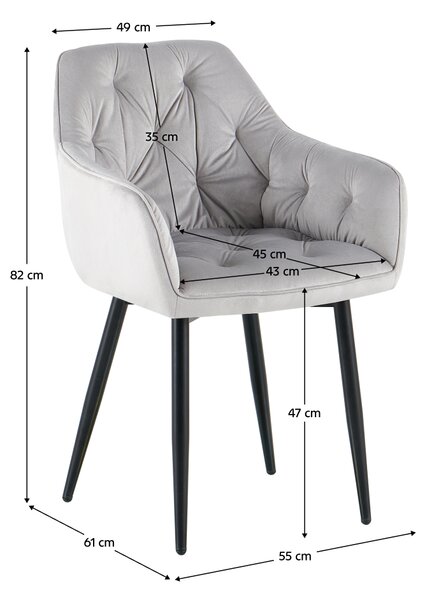 Designové křeslo, světlešedá Velvet látka, FEDRIS 2 NEW