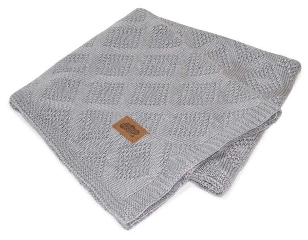 DETEXPOL Pletená bambusová deka do kočárku šedá Bambus, 80/100 cm
