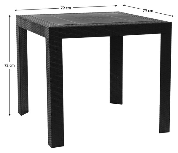 KONDELA Zahradní stůl, antracit, KINGY NEW