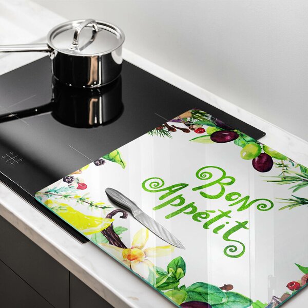 Sklo za varnou desku Bon appetit nápis