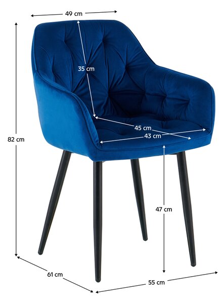 Designové křeslo, modrá Velvet látka, FEDRIS 2 NEW