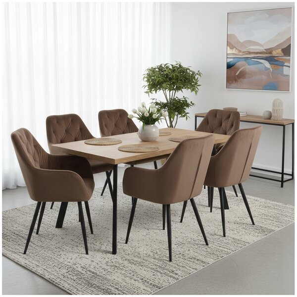 Designové křeslo, hnědá Velvet látka, VERIO NEW