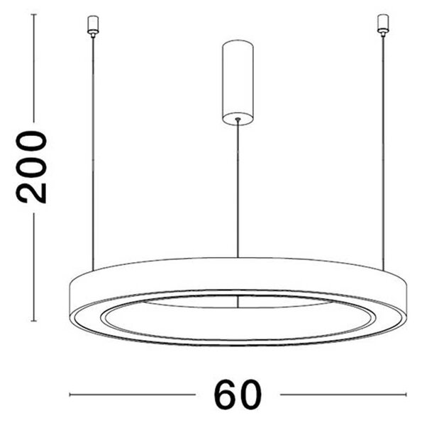 Nova Luce Sting LED kruhové závěsné svítidlo stmívatelné Ø800mmČerná