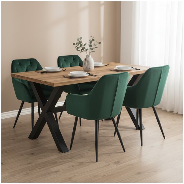Designové křeslo, tmavě zelená Velvet látka, VERIO NEW