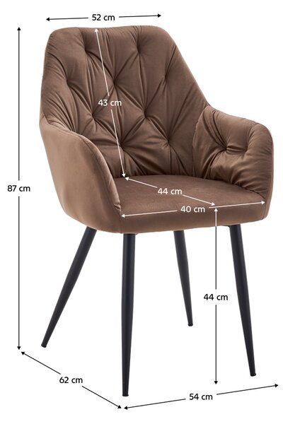 Designové křeslo, hnědá Velvet látka, VERIO NEW