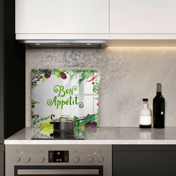 Sklo za varnou desku Bon appetit nápis