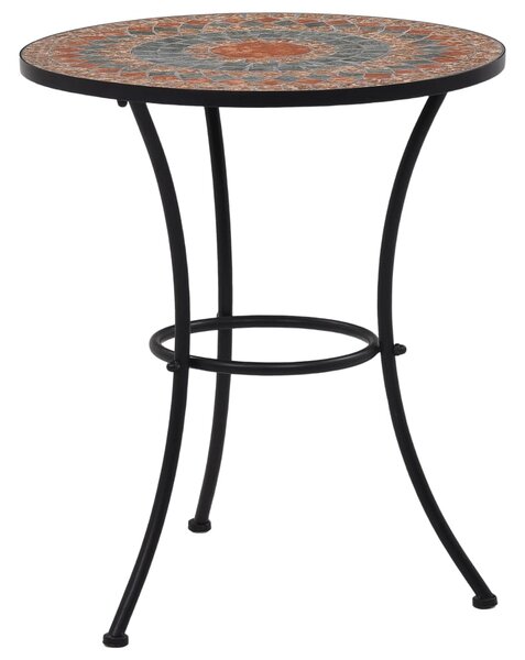 Mozaikový bistro stolek oranžovo-šedý 60 cm keramika