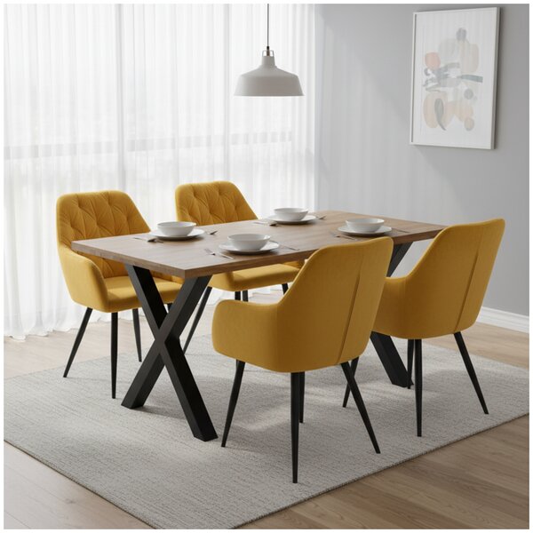 Designové křeslo, žlutá Velvet látka, VERIO NEW