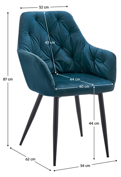 Designové křeslo, tyrkysová Velvet látka, VERIO NEW
