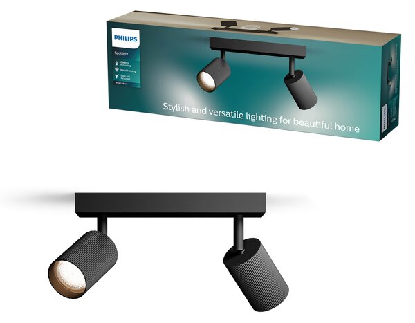 Wyatt LED bodové svítidlo 2x5W, AC 220–240, černá