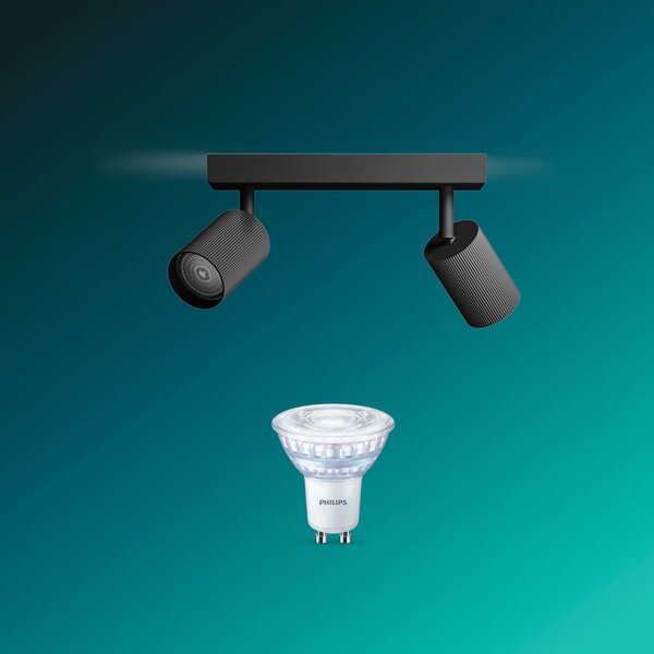 Wyatt LED bodové svítidlo 2x5W, AC 220–240, černá