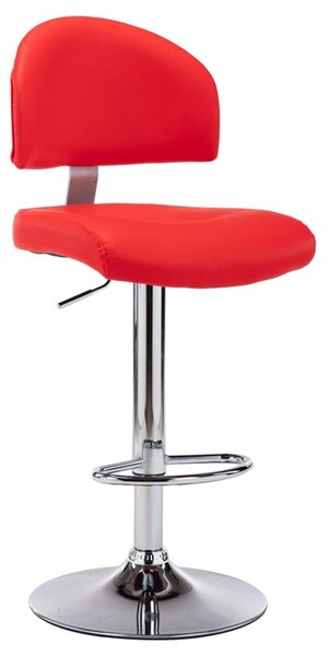 Barová stolička červená umělá kůže
