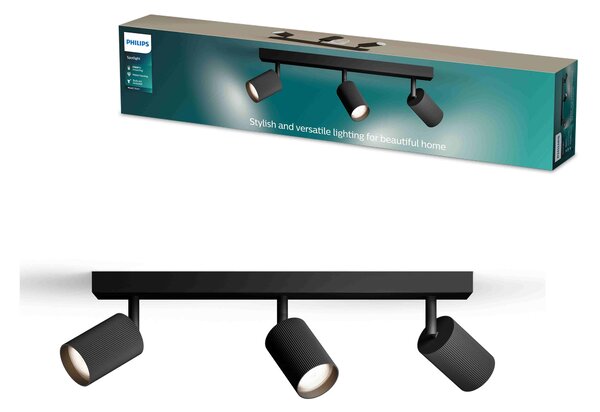 Wyatt LED bodové svítidlo 3x5W, AC 220–240, černá