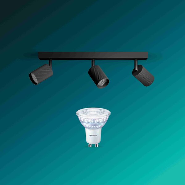 Wyatt LED bodové svítidlo 3x5W, AC 220–240, černá