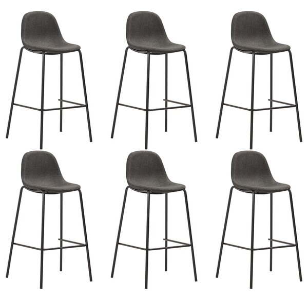 Barové židle 6 ks tmavě šedé textil