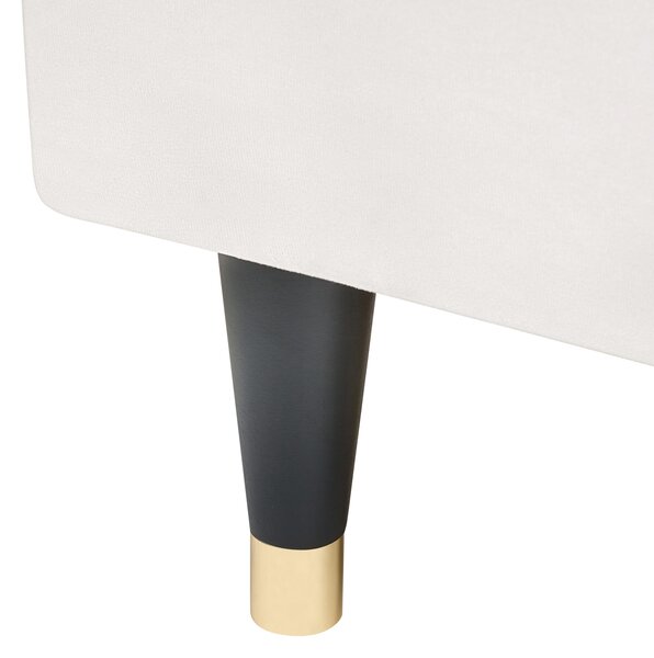 Kontinentální postel s úložným prostorem Umělý samet DAME 160 x 200 cm Krémově bílá