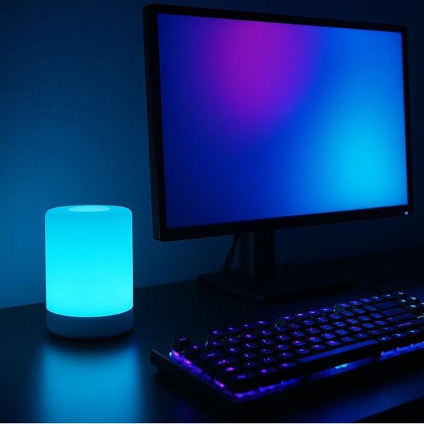 Brilliant G40955/05 AKU stolní lampa ARO RGB bílý lem USB-C, IP44