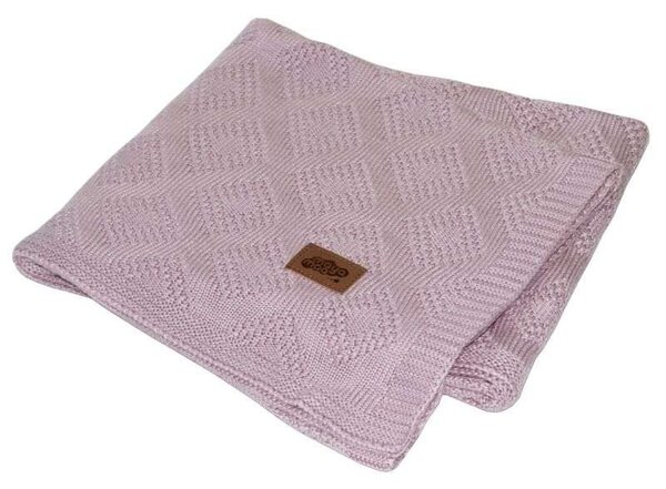 DETEXPOL Pletená bambusová deka do kočárku pudrově růžová Bambus, 80/100 cm