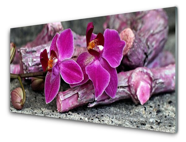 Skleněné obklady do kuchyně Dříví Květiny Rostlina Příroda 125x50 cm