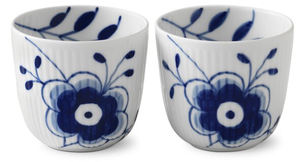 Porcelánový svícen / hrnek Blue Fluted Mega 165 ml – set 2 ks