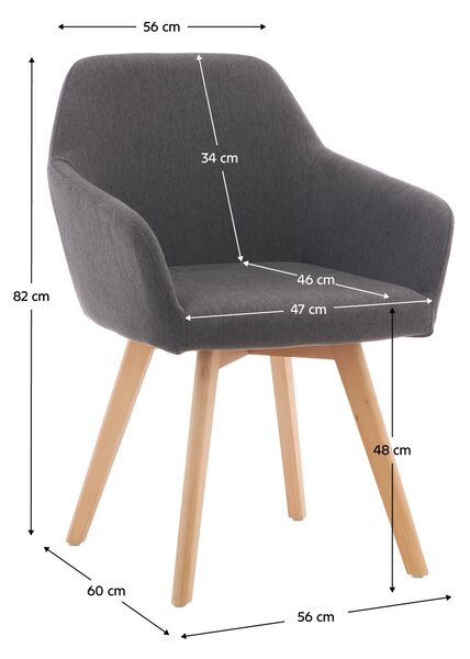 Designové křeslo, tmavě šedá/buk, CLORIN 2 NEW
