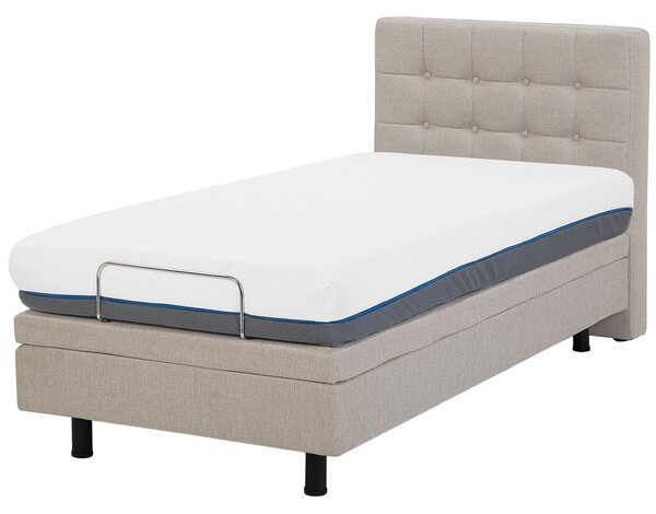 Polohovací postel Tkanina DUKE 90 x 200 cm Béžová