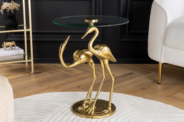 Odkládací stolek WILDLIFE CRANE 55 CM zlatý Nábytek | Doplňkový nábytek | Odkládací stolky
