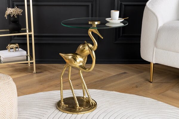 Odkládací stolek WILDLIFE CRANE 55 CM zlatý Nábytek | Doplňkový nábytek | Odkládací stolky