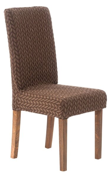 Blancheporte Pružný žakárový potah na židli s motivem rybí kosti hnědošedá na židli