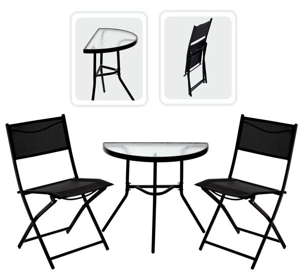 Set zahradního nábytku ZORINA černý SAD7132