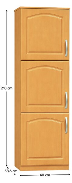 KONDELA Kuchyňská skříňka levá, olše, LORA MDF NEW KLASIK S40 / 210/57