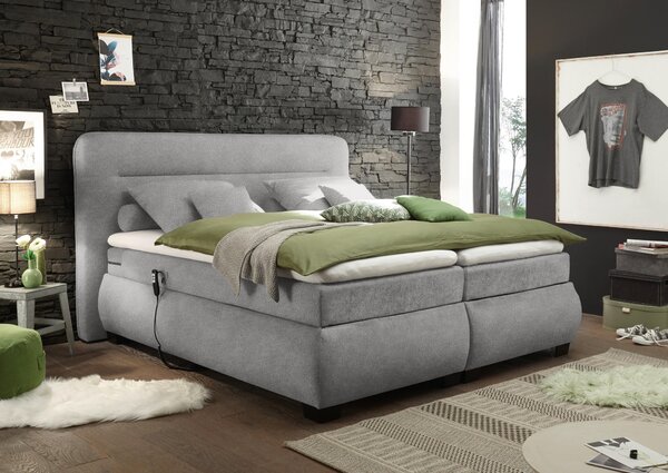 POSTEL BOXSPRING, 160/200 cm, jílová barva MID.YOU - Manželské postele, Online Only