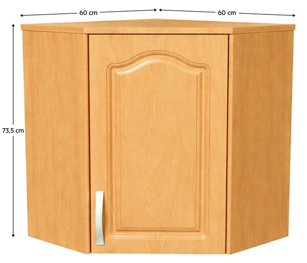 KONDELA Horní skříňka, olše, pravá, LORA MDF NEW KLASIK W60 / 60