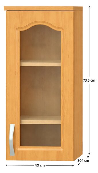 KONDELA Kuchyňská skříňka horní, olše, pravá, LORA MDF NEW KLASIK W40S