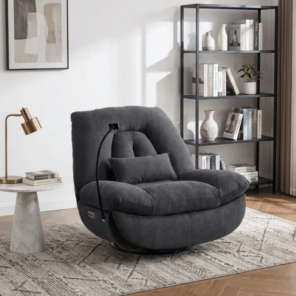 Polohovací křeslo šedé, elektrické TV-7081 GREY2