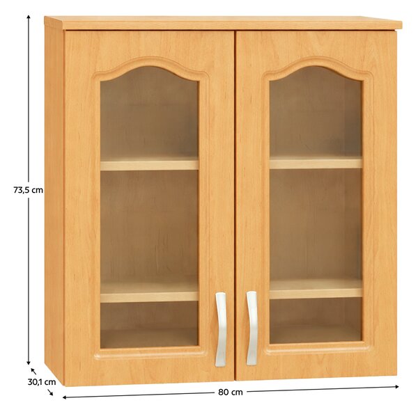 KONDELA Horní skříňka, olše, LORA MDF NEW KLASIK W80S