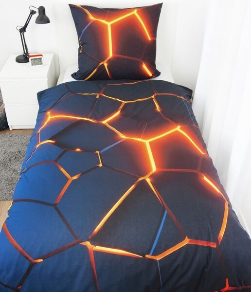 HERDING Povlečení Bavlna, 3D Efekt orange Bavlna, 140/200, 70/90 cm