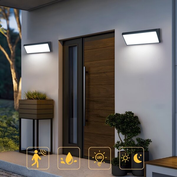 Brilagi - LED Venkovní nástěnné svítidlo TRIANGLE LED/42W/230V černá IP65