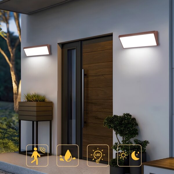 Brilagi - LED Venkovní nástěnné svítidlo TRIANGLE LED/42W/230V hnědá IP65