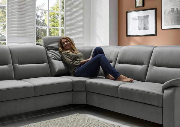 ROHOVÁ SEDAČKA, textil, šedá Beldomo Comfort - Sedací soupravy