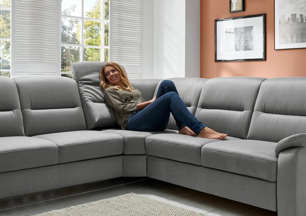 ROHOVÁ SEDAČKA, textil, šedá Beldomo Comfort - Sedací soupravy