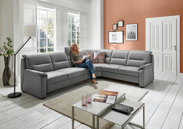 ROHOVÁ SEDAČKA, textil, šedá Beldomo Comfort - Sedací soupravy
