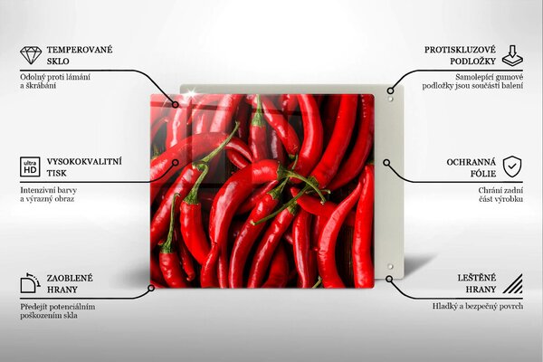 Sklo za varnou desku Pálivé chilli papričky