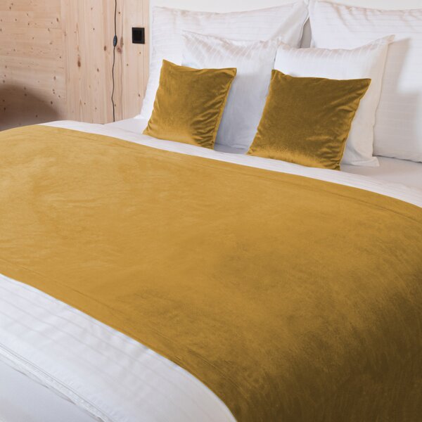 Biante Sametový přehoz na postel Velvet Premium SVP-009 Hořčicový 140x200 cm