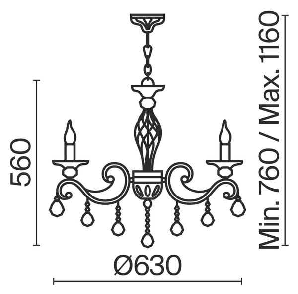 LUSTR, 63/56 cm - Online Only svítidla, Online Only
