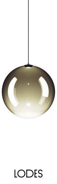 Lodes Designové závěsné LED svítidlo RANDOM SOLO, 1W, ø 18 cm, CRI90 Teplota světla: 2700K, Barva stínidla: Kouřová, Barva kabelu: černá