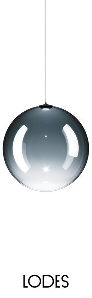 Lodes Designové závěsné LED svítidlo RANDOM SOLO, 1W, ø 18 cm, CRI90 Teplota světla: 2700K, Barva stínidla: Kouřová, Barva kabelu: černá
